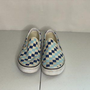 Van's Blue and Tan Slip-on Platform Shoes Size 5 Boys